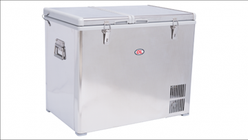 Picture of Opposite Lock 72LTR stainless steel double door fridge and freezer