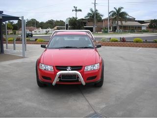 Picture of ECB 76 mm polished low nudge bar to suit Commodore Ute